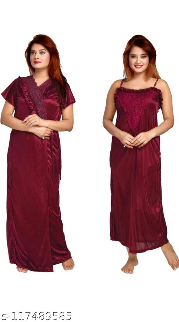 Stylish Women Nighty - Free Size, Maroon