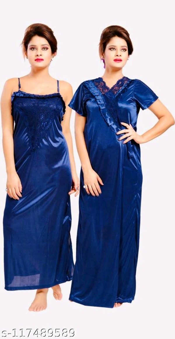 Stylish Women Nighty - Free Size, Nevy Blue