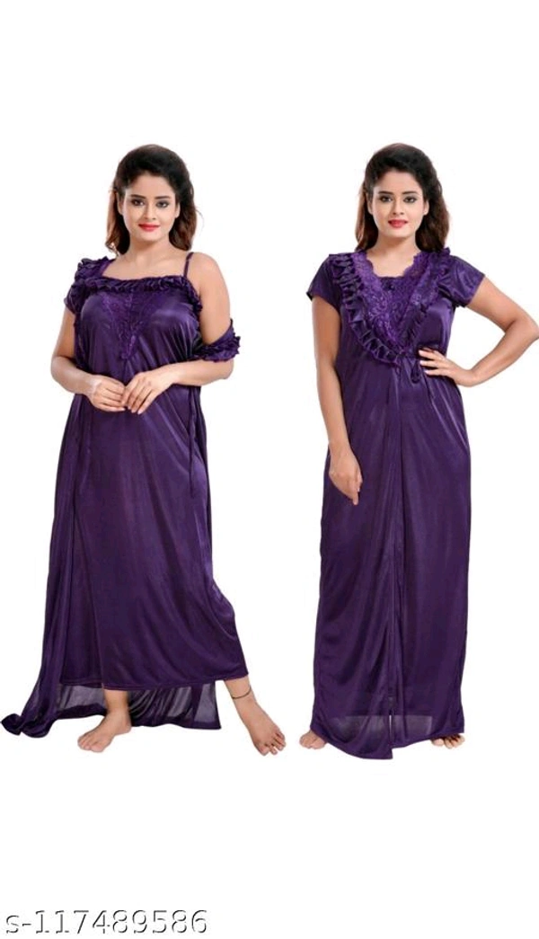 Stylish Women Nighty - Free Size, Eggplant