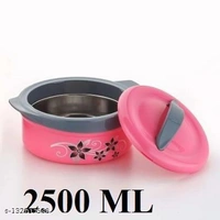 SKYSWIPE Inner insulated Casserole Hot Pot for Roti/Chapatti Casserole - 2500ml Cook and Serve Casserole  (2500 ml,Orange) - Free Size , Pink