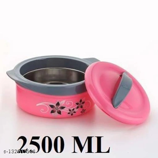 SKYSWIPE Inner insulated Casserole Hot Pot for Roti/Chapatti Casserole - 2500ml Cook and Serve Casserole  (2500 ml,Orange) - Free Size , Pink