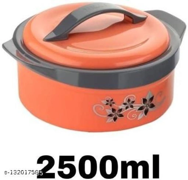 SKYSWIPE Inner insulated Casserole Hot Pot for Roti/Chapatti Casserole - 2500ml Cook and Serve Casserole  (2500 ml,Orange) - Free Size, Orenge