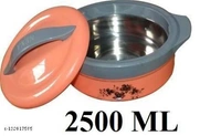 SKYSWIPE Inner insulated Casserole Hot Pot for Roti/Chapatti Casserole - 2500ml Cook and Serve Casserole  (2500 ml,Orange) - Free Size, Orenge