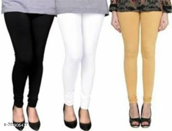 4 WAY STRETCHABLE LEGGINGS - Black White Golden, 36