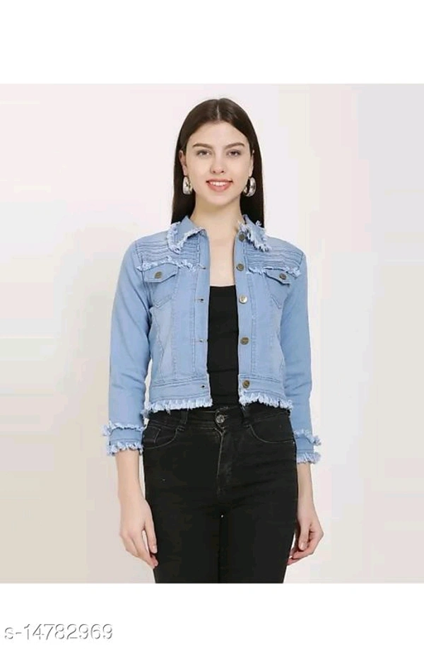 Trendy Fashionable Women Jackets & Waistcoat - Sky Blue, M 