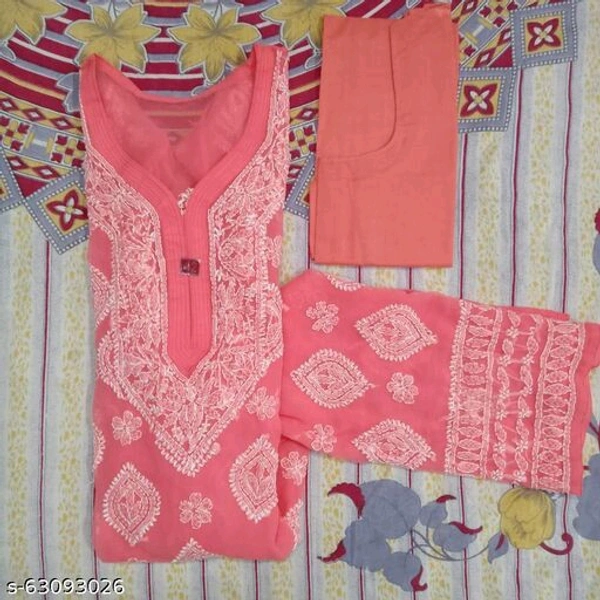 Trendy Graceful Kurtis - Pink, XL 