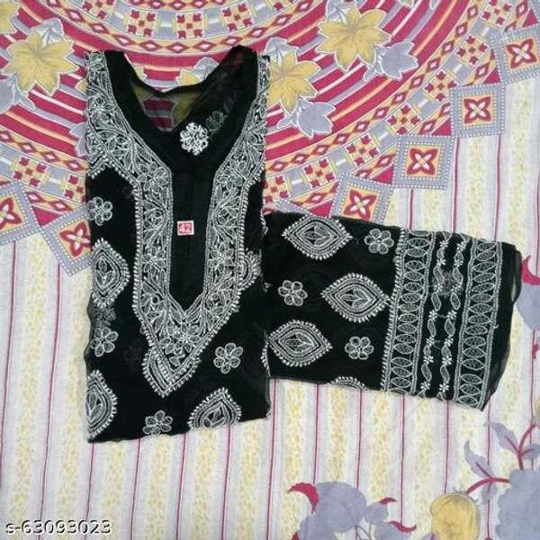 Trendy Graceful Kurtis - Black, XXL 