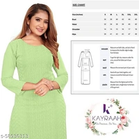 KAYRAAH FASHION 1061 Pink Fox Georgette Lukhnavi Embroidery Worked Kurti for Women - Palegreen, M 
