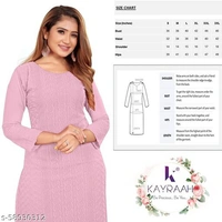 KAYRAAH FASHION 1061 Pink Fox Georgette Lukhnavi Embroidery Worked Kurti for Women - Palepink , L 