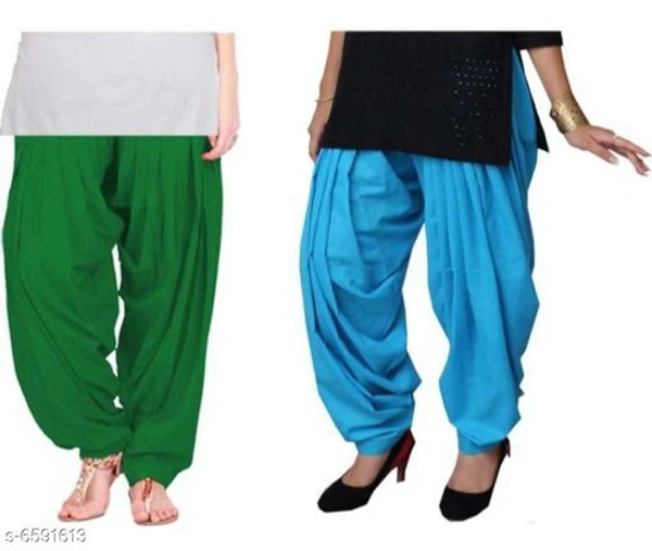 Women Patiala Salwar Pant combo of 2 - Green Blue, 30 