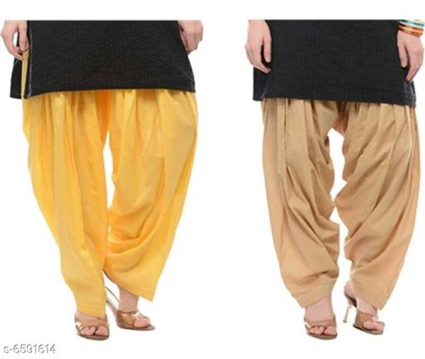 Women Patiala Salwar Pant combo of 2 - yellow Golden , 32 