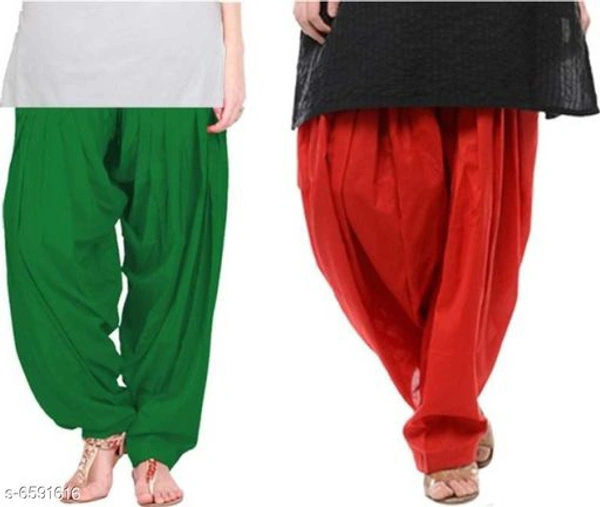 Women Patiala Salwar Pant combo of 2 - Green Red , 44 