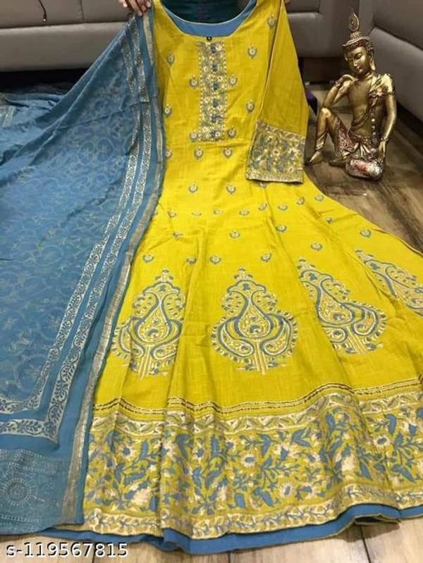 Fancy Fabulous Women Gowns - Yellow , 4XL 