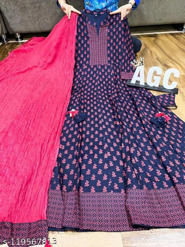 Fancy Fabulous Women Gowns - Nevy Blue , 5XL 