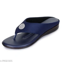 ShoeNstring Women Casual Flats - Nevy Blue , IND-6 
