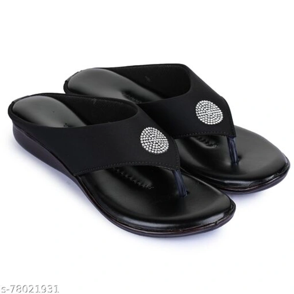 ShoeNstring Women Casual Flats - Black, IND-4 