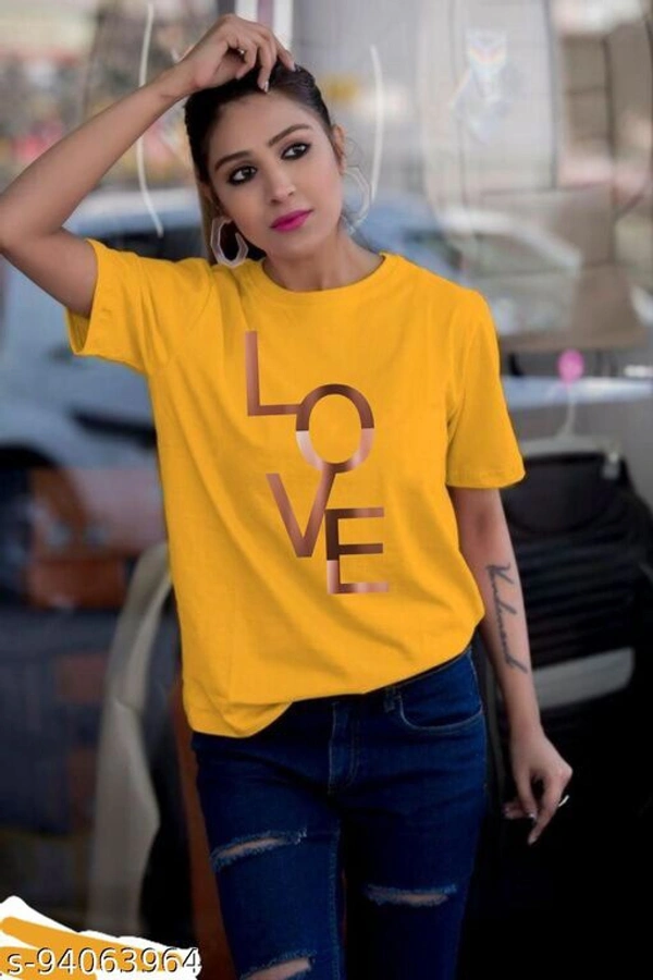 Comfy Sensational Women Tshirts  - yellow , L 