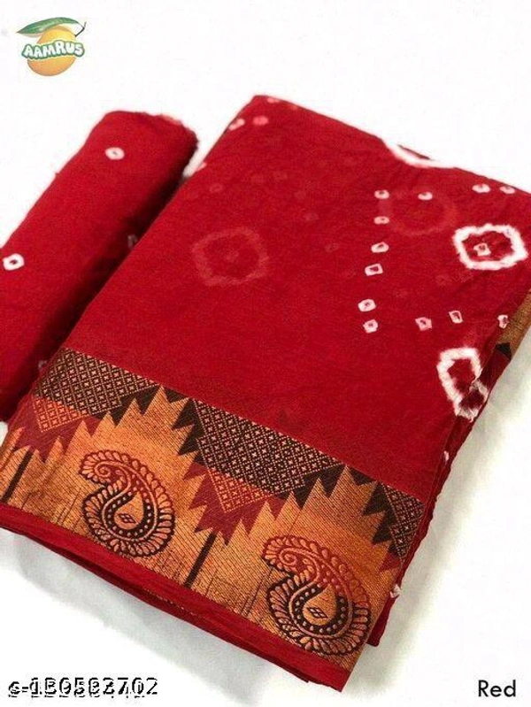 Myra Bandhani Superior Sarees - Red, Free size