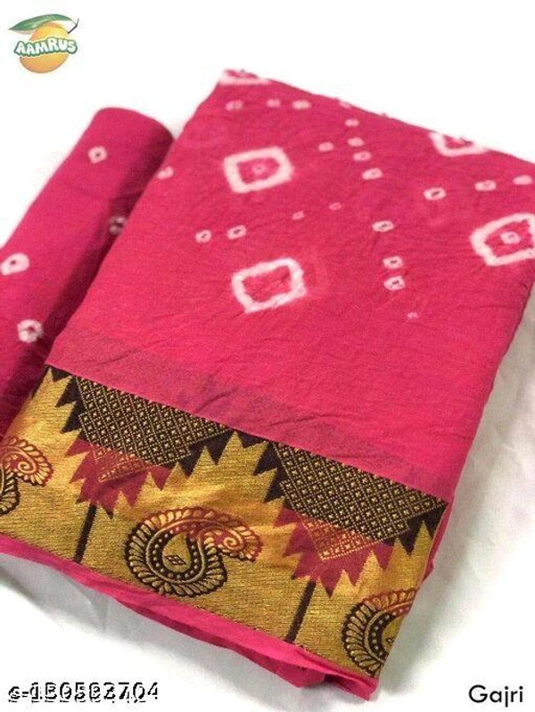 Myra Bandhani Superior Sarees - Gajari, Free size 