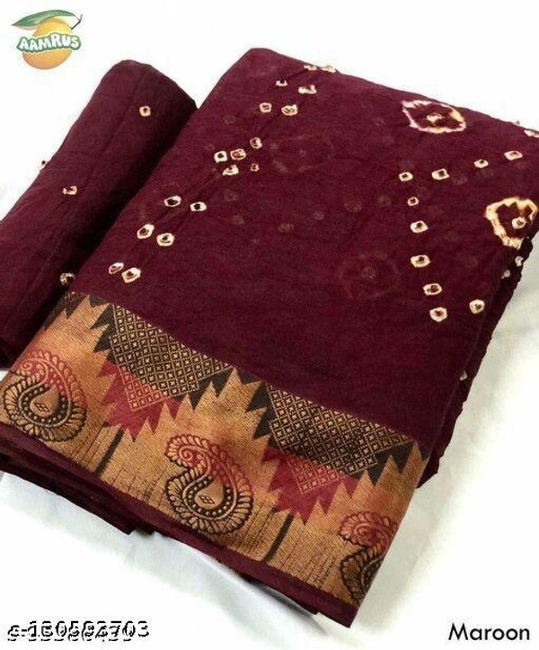 Myra Bandhani Superior Sarees - Maroon , Free size