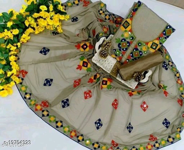 Elegant Dress Materials - Dark Khaki, Un Stitched