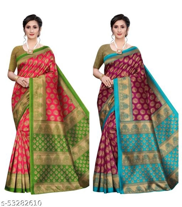 Attractive Art Silk Saree - pink Plum , Free size