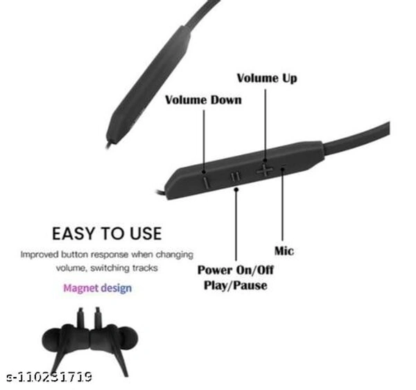 Bluetooth Headphones & EarphonesName: Bluetooth Headphones & EarphonesProduct Name: Bluetooth Headphones & EarphonesBrand  - Black , Free Size