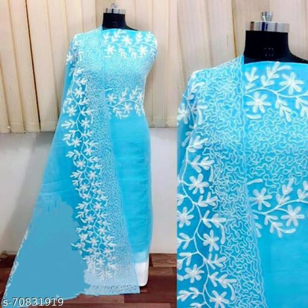 jalpa fancy dress materials - Sky Blue , Free Size Semi Stitched 