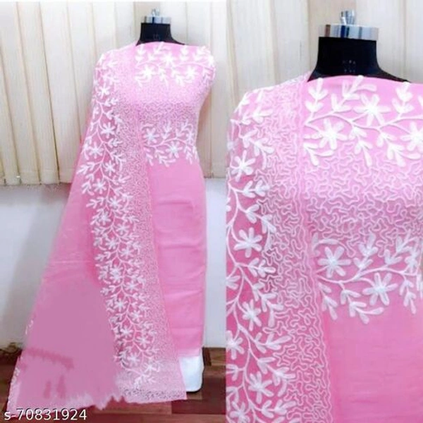 jalpa fancy dress materials - pink , Free Size Semi Stitched