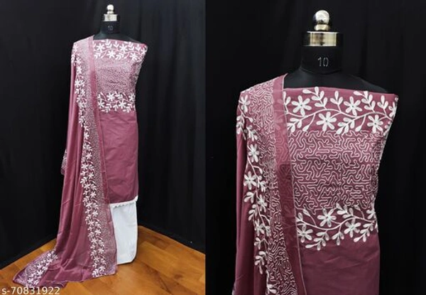 jalpa fancy dress materials - Rosewood , Free Size Semi Stitched