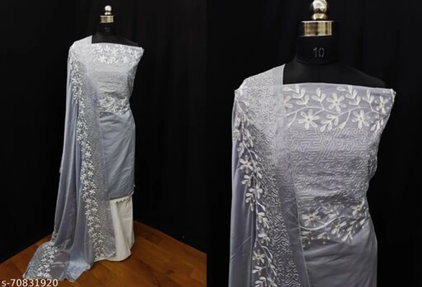 jalpa fancy dress materials - Silver , Free Size Semi Stitched