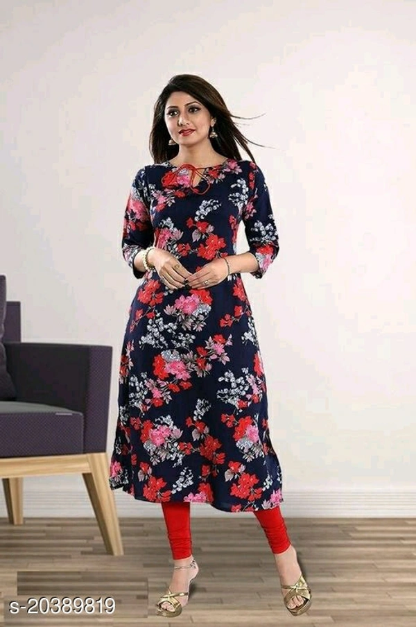 Women Rayon Straight Solid Yellow Kurti Maha Price Drop Sale - Red, M 