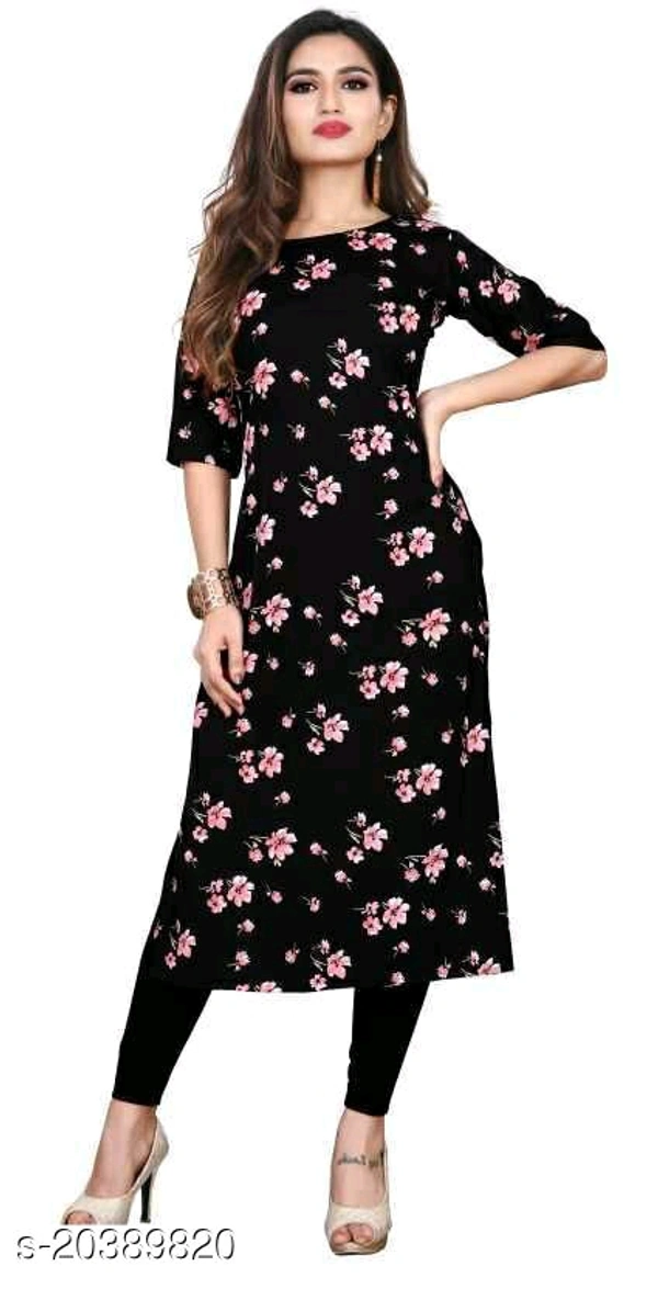 Women Rayon Straight Solid Yellow Kurti Maha Price Drop Sale - Black , XL 