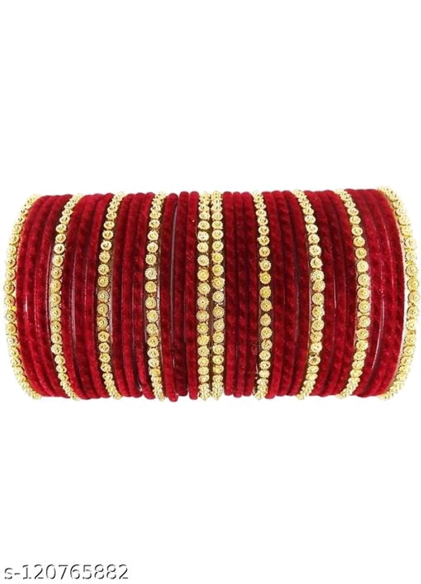 PRANICA TRADERS PRESENT Meesho Online Shopping-Lowest Prices,Great Quality  Pink velvet guddan set ( Pack of 36 bangles) - maroon , 2.4