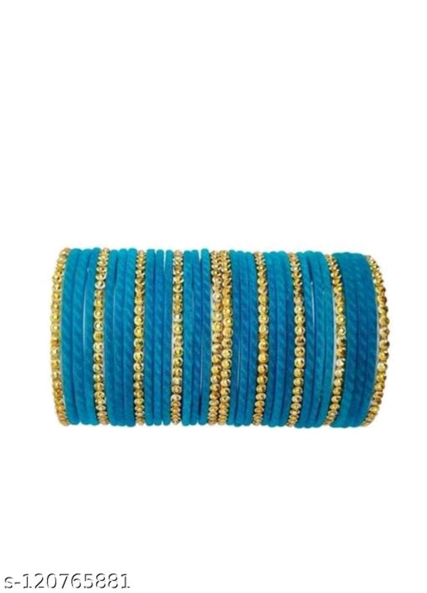 PRANICA TRADERS PRESENT Meesho Online Shopping-Lowest Prices,Great Quality  Pink velvet guddan set ( Pack of 36 bangles) - Aqua , 2.4