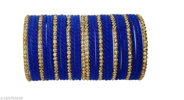PRANICA TRADERS PRESENT Meesho Online Shopping-Lowest Prices,Great Quality  Pink velvet guddan set ( Pack of 36 bangles) - blue , 2.6 