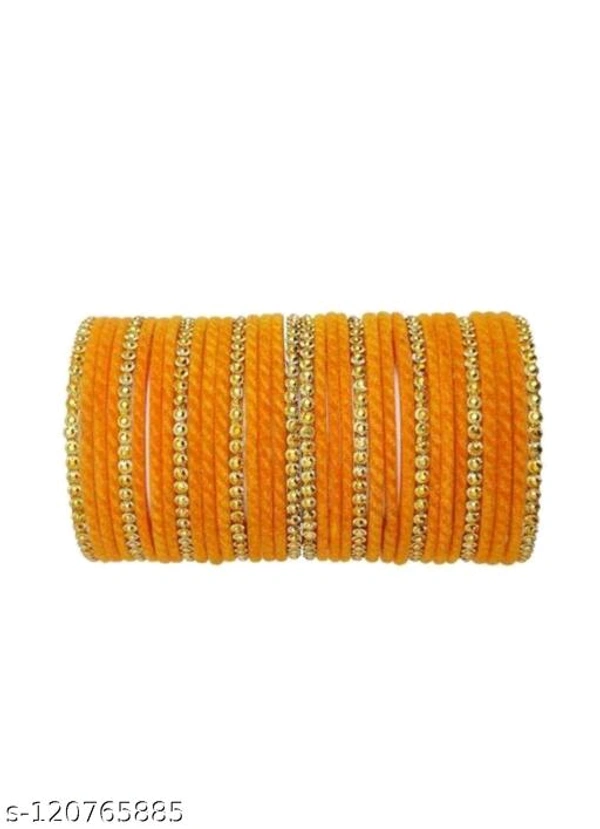 PRANICA TRADERS PRESENT Meesho Online Shopping-Lowest Prices,Great Quality  Pink velvet guddan set ( Pack of 36 bangles) - Orenge , 2.2 