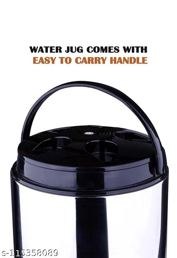 Aaditya Stainless Steel Water Jug/Mayur Jug I Durable and Sturdy I Easy to Carry Handle I 3 Liter of Water Storage Capacity I Hot and Cold - Free Size