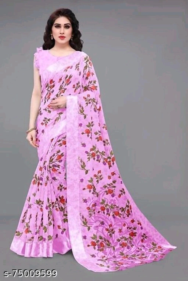 Fancy Cotton Sarees - Free Size, Baby Pink