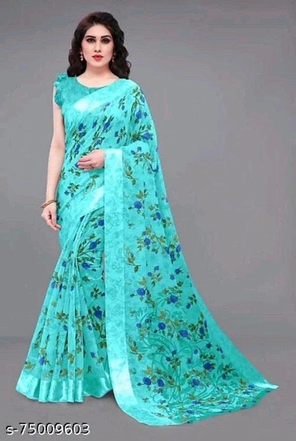 Fancy Cotton Sarees - Free Size, Blue Coracao