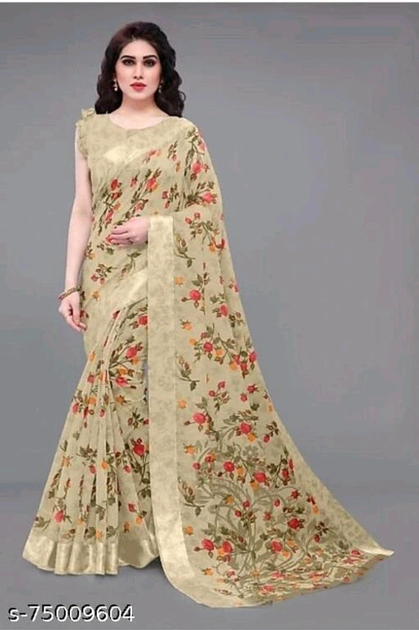 Fancy Cotton Sarees - Free Size, Golden