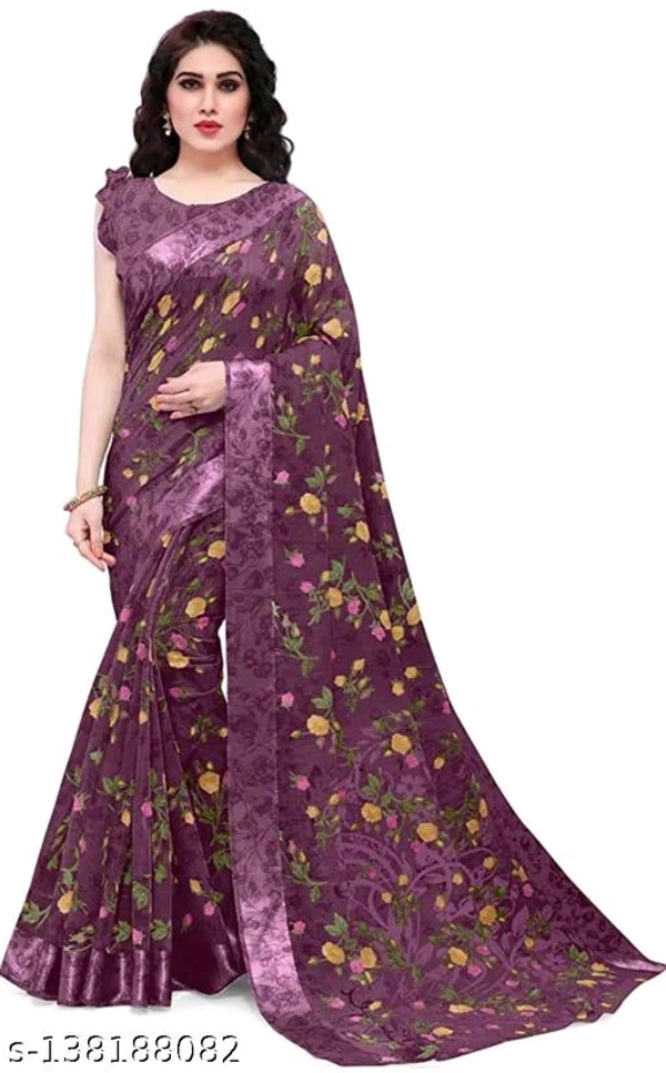 Fancy Cotton Sarees - Free Size, Dark Violet