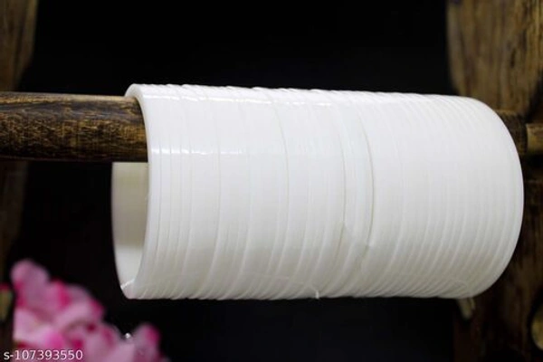 SET OF 40 BANGLES USED IN SUHAG CHOODA. - white , 2.4