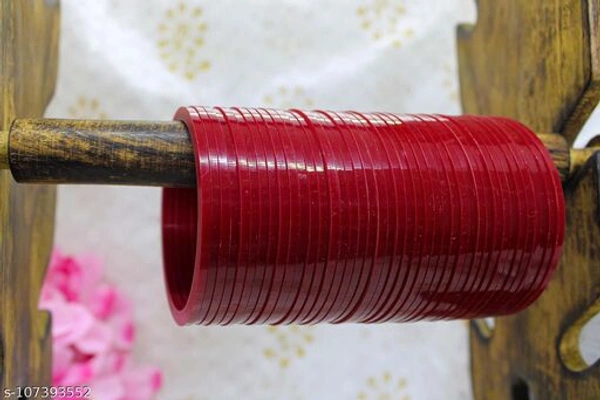 SET OF 40 BANGLES USED IN SUHAG CHOODA. - maroon , 2.6 