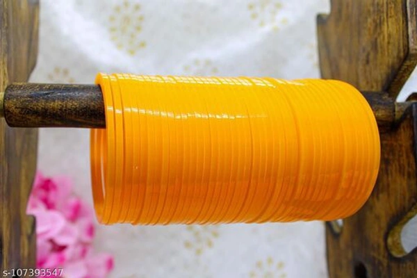 SET OF 40 BANGLES USED IN SUHAG CHOODA. - yellow , 2.6 