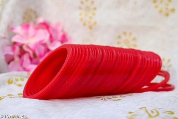 SET OF 40 BANGLES USED IN SUHAG CHOODA. - Red , 2.10 