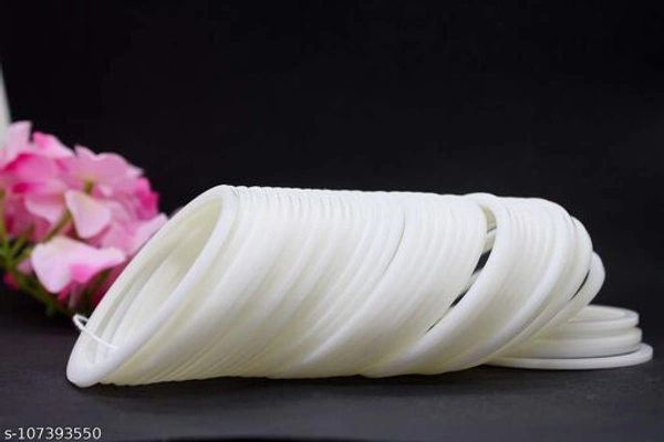 SET OF 40 BANGLES USED IN SUHAG CHOODA. - white , 2.10 