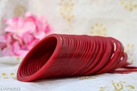 SET OF 40 BANGLES USED IN SUHAG CHOODA. - maroon , 2.2 