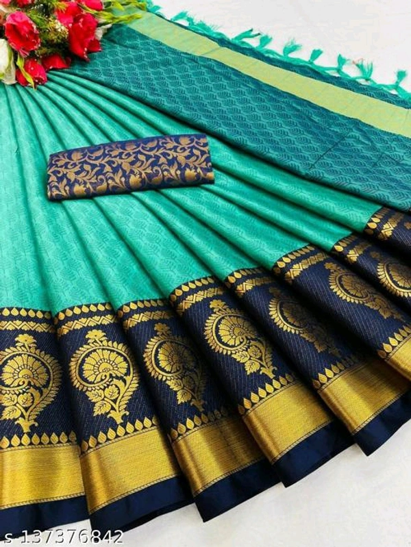 Pure Bright Gold&Pink Colour Zari Toned Beautiful Trendy Banarasi Silk Women Designer Saree - Free Size, Picock Green