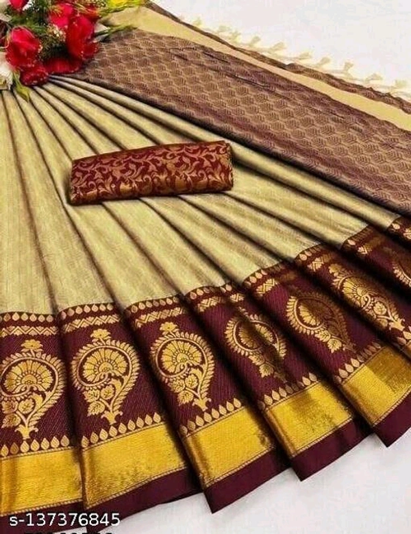 Pure Bright Gold&Pink Colour Zari Toned Beautiful Trendy Banarasi Silk Women Designer Saree - Free Size, Skin